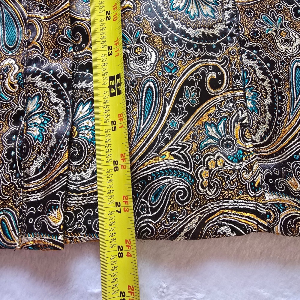 Beautiful Brownstone Studio Paisley Print Blazer Jacket‎ Zipper Front XL - Picture 11 of 16